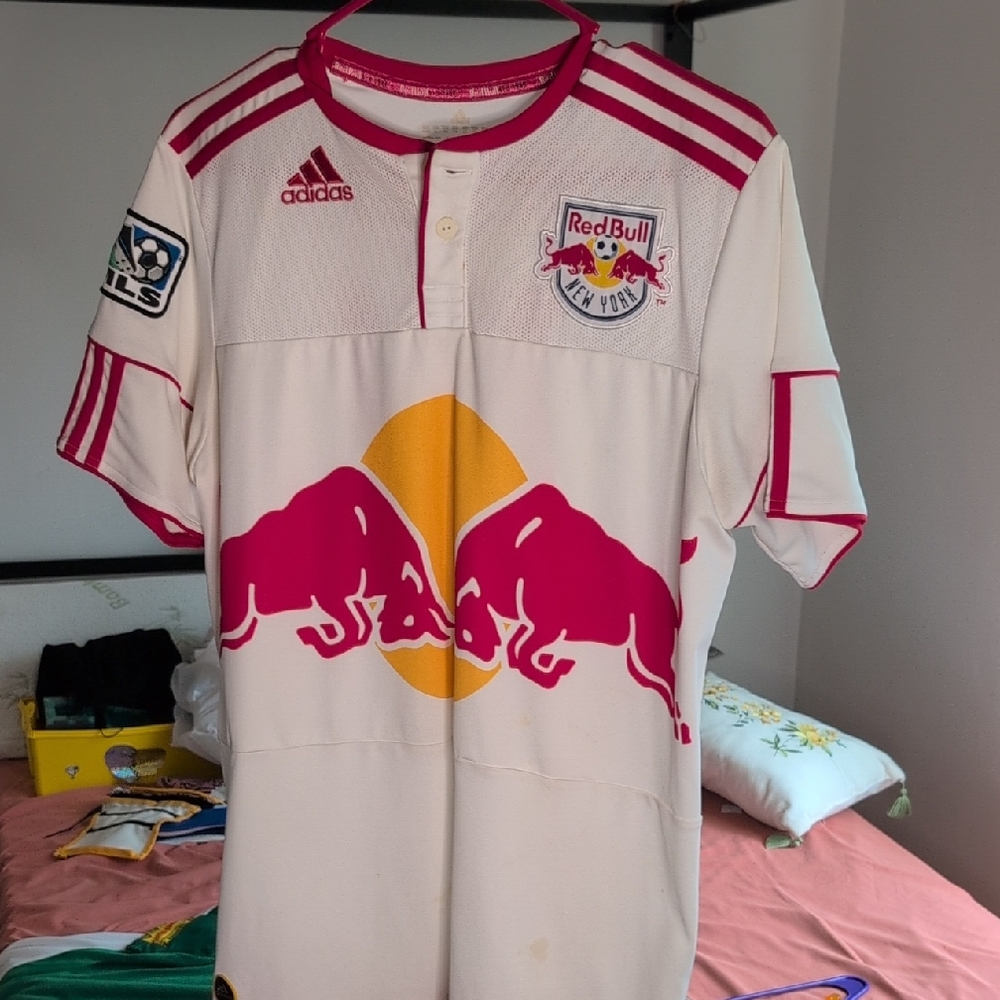 Adidas Red Bull New York Kids Jersey - White and Pink